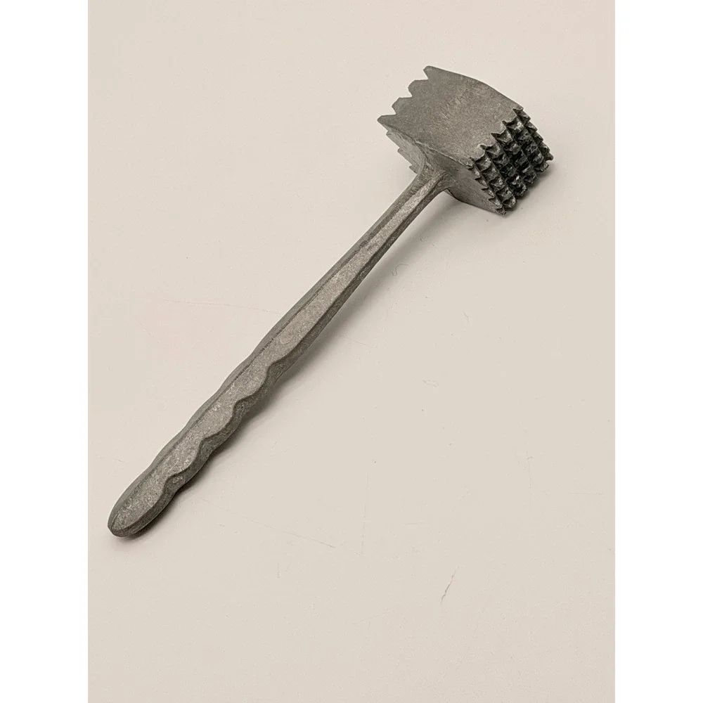 Vintage Cast Aluminum Meat Tenderizer Mallet Dual Sided Hammer Taiwan Marked